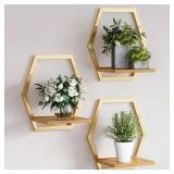 3 Pack Solid Wood & Heavy Duty Metal Wall Plant St