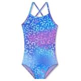 4-5T Girls Sparkle Swimsuits Quick Dry Crossback O