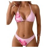 XS Women's Polka Dots Triangle Thong Bikini Sets F