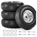 UPGRADED 4.10/3.50-4 Tire and Wheel Flat Free, 10
