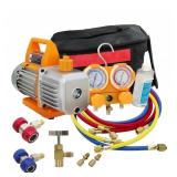 $116 Z 1/4HP 2CFM Vacuum Pump and Gauge Set, 110V