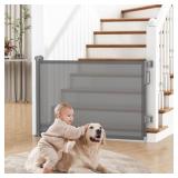Retractable Baby Gate for Stairs, 55' Wide Mesh Do