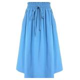 XL Maxi Skirt Flowy A-Line Skirt Casual Ruffle Hem