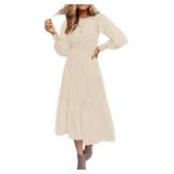 Small Women's Casual Long Sleeve Crew Neck High Wa