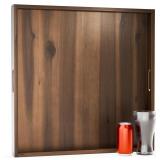 $76 24 x 24 inch Acacia Wood Square Ottoman Tray