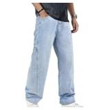Small Men's Baggy Wide Leg Jeans Hip Hop Skater De
