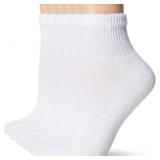 Hanes Women's Ankle Socks, Comfort Toe Seamed, Whi