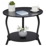 Small Round Coffee Table with Open Storage,23' 2-T