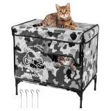 $64 Cat House Outdoor, Indestructible Elevated Fer