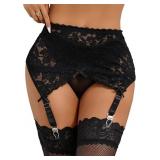 Medium/Large Women's 2 Pcs High Waisted Lace Garte
