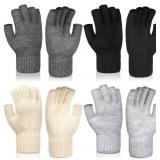 4 Pairs 4 Pairs Alpaca Knit Fingerless Gloves