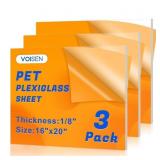 3 Pack Plexiglass Sheets 1/8 Inch Thick, 16