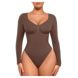 XL Women's Long Sleeve Shapewear Bodysuit for Tumm