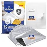 50 Pack Wallaby Mylar Bags for Food Storage,1-Gall