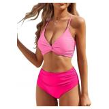 Large Twist High Waisted Bikini for Women Cross La