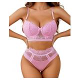 Medium Lingerie Sets for Women Bra and High Waist