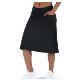 Women's Midi Length Skorts Skirts with 3 Pockets M