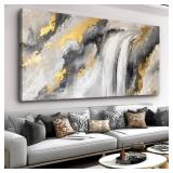 $106 Large Abstract Waterfalls and Clouds Canvas A