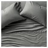 $140 Queen 100% Linen Sheet Set Dark Gray - Casalu