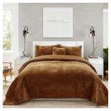 $160 Quilt Set Oversized King Size 120x128 Luxurio