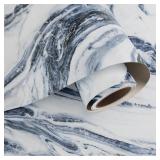 VaryPaper 15.7' x 315' Navy Blue and White Marble