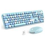 Wireless Keyboard and Mouse Combo, Retro Key