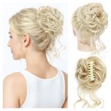 Messy Bun Hair Piece, Wavy Claw Clip Hair Bun Exte