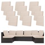 12Pcs Stretch Patio Cushion Covers,Outdoor Couch C
