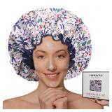 Large Luxury Reusable Shower Cap for Women Double