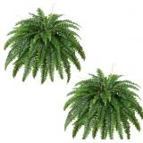 Artificial Boston Fern Bush- Set of 2 Large Artifi