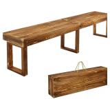 $140 6Ft Outdoor Solid Wooden Bench, 71' Porch Ben