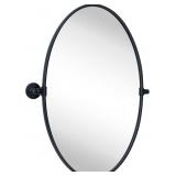 Black Oval Metal Pivot Vanity Mirror 30'
