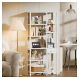 6 Tier Bookshelf with USB Ports and Power Outlet