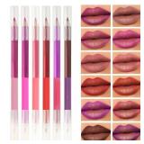 6Pcs Dual-Ended Dual-Colored Matte Lipstick Crayon