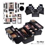 Makeup Train Case Professional Adjustable - 6 Tray