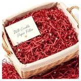 2LB Red Crinkle Paper Filler, Red Shredded