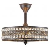 $170 Chandelier Ceiling Fan with Light, Vintage Cr