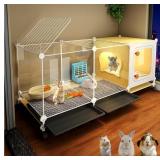 $99 Luxury Villa Pet Cage with Wheels for Pets