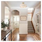 16' Double Drum Gold 3-Light Semi Flush