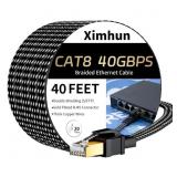 Cat 8 Ethernet Cable 40 FT, High-Speed Braided Int