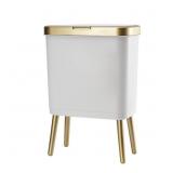 Bathroom Trash Can with Lid, Plastic Garbage Can w