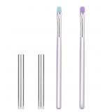 2pcs Nail Clean Up Brushes, Round & Flat Head Pen