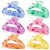 6PCS Hair Claw Clips for Women,Strong Hold Medium