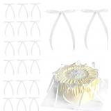 5x7 Inch White Satin Ribbon Twist Tie Bows for Gif