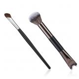 2pcs Nose Contour Brushes, 6.3 Inch 2-in-1 U-Shape