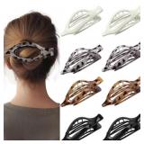 8 Pack Flat Tortoiseshell Hair Clips   French Styl