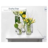 Royal Imports Flower Glass Vase Decorative Centerp