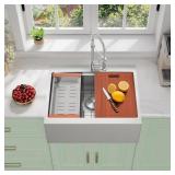 $274 28 Inch Stainless Steel Farmhouse Sink,16-Gau