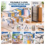 Clothes Drying Rack with Height-Adjustable