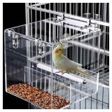 Automatic Acrylic Bird Feeder for Cage, No Mess -